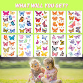 200 Pcs Butterfly Tattoos Temporary for Kids - 20 Sheets | Colorful & Waterproof Fake Tattoo Stickers for Girls | Beautiful Art Face Arm Body Sticker | Birthday Halloween Party Favors & Goodie Bags?